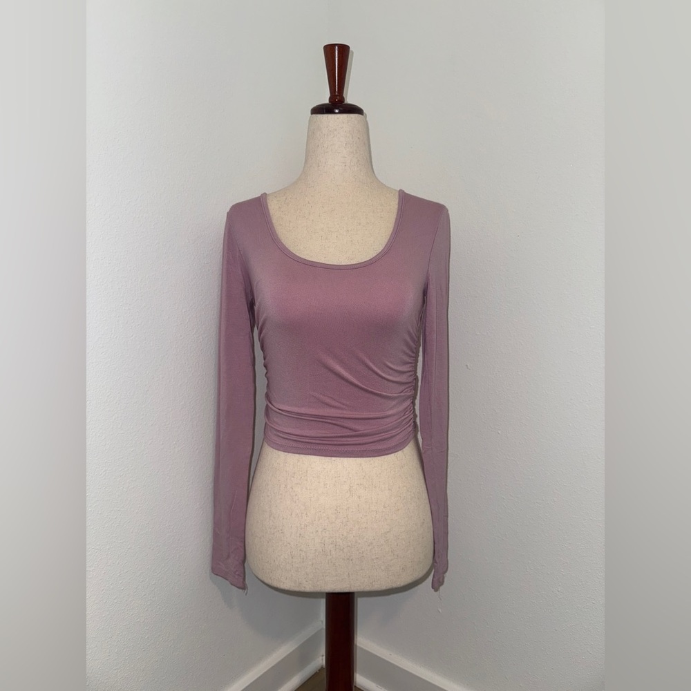 Forever 21 purple long sleeve crop top